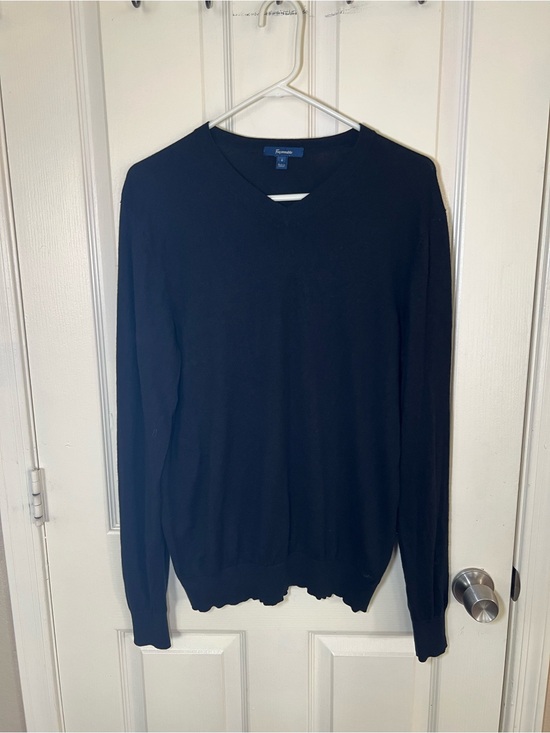 Faconnable Sweaters - Façonnable Black Silk Cashmere Blend V-Neck Sweater Women’s Large Luxury Knit